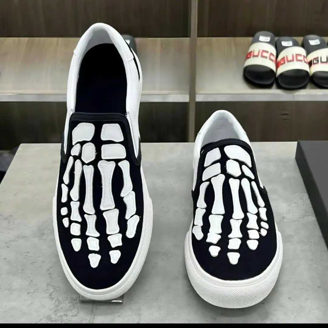 Giầy lười  nam nữ Đủ  size 36-43.họa tiết xương