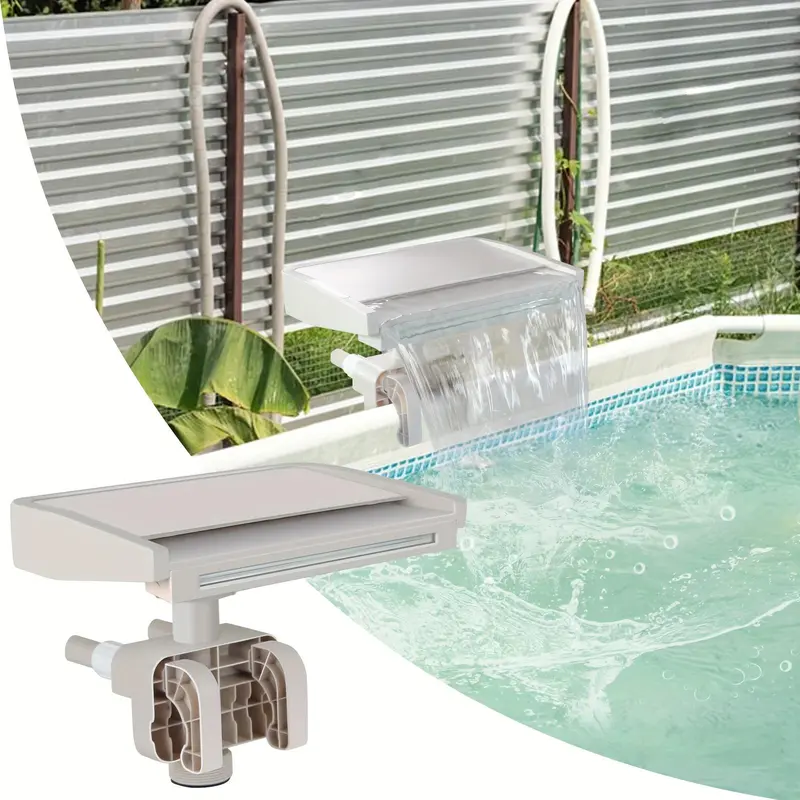 Pool Fountain Waterfall, LED Light Pool Fountain with Remote Control, Adjustable Width Fits Various Frames, Swimming Pool Frame Attachment Clamp Accessory 5