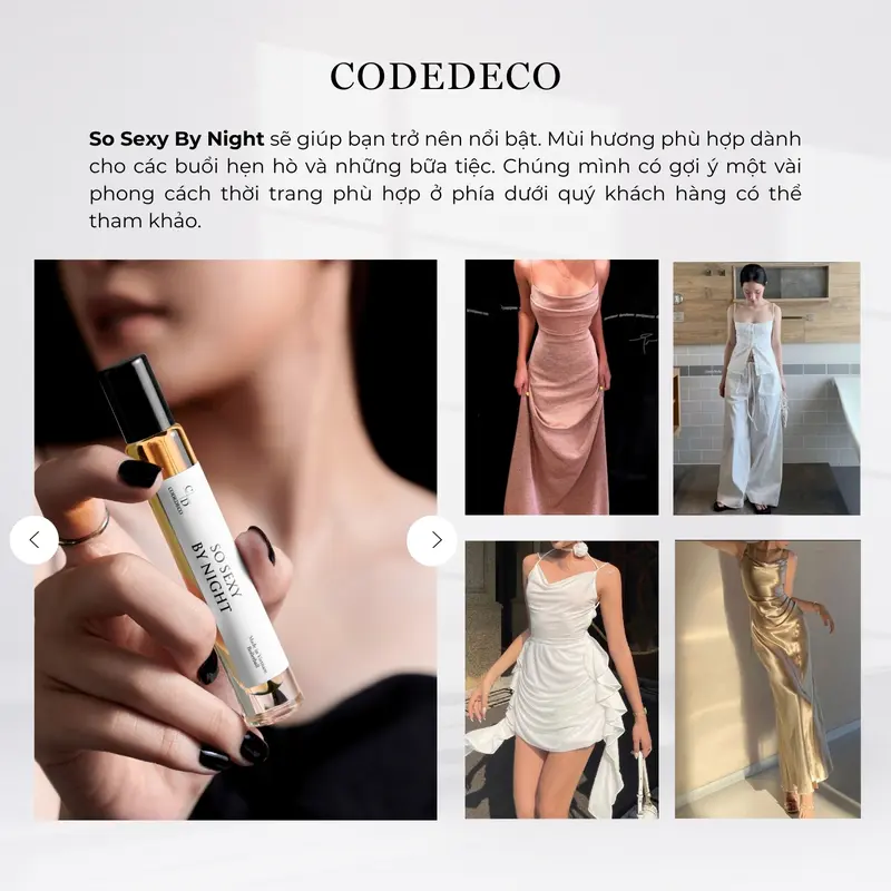Tinh dầu nước hoa nữ CODEDECO So Sexy By Night 10ml dạng lăn Perfume Cosmetic 5