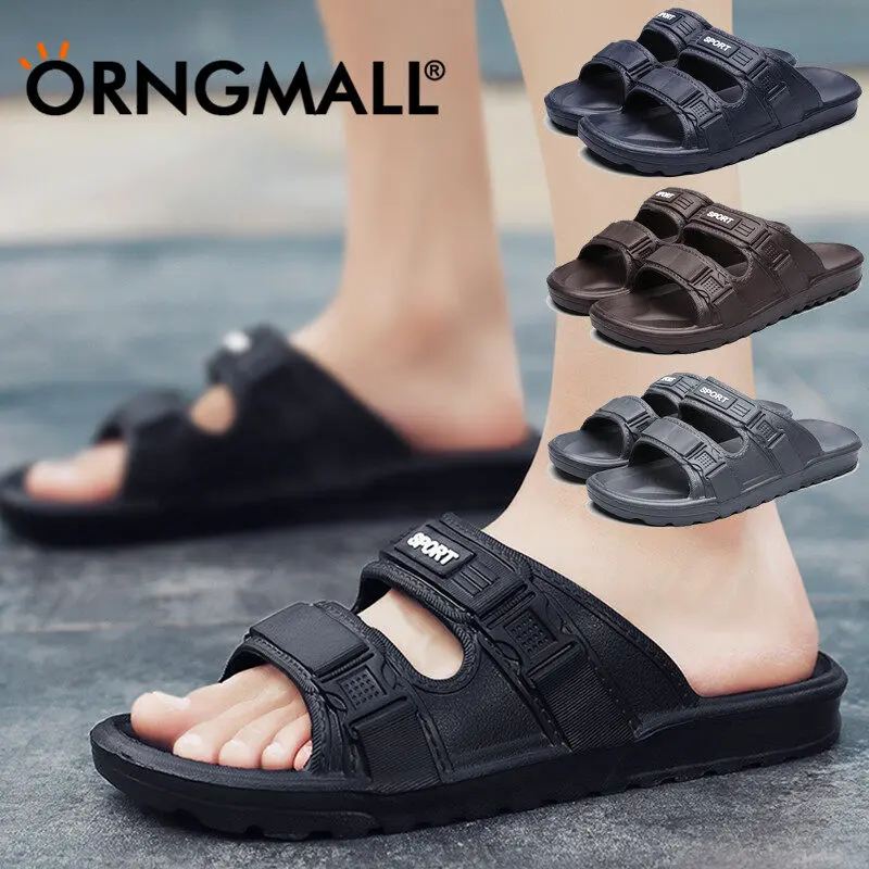 ORNGMALL Summer Men Casual Slippers High Quality Fashion Breathable Casual Beach Sandals and Slippers Indoor Household Slippers for Men New Style