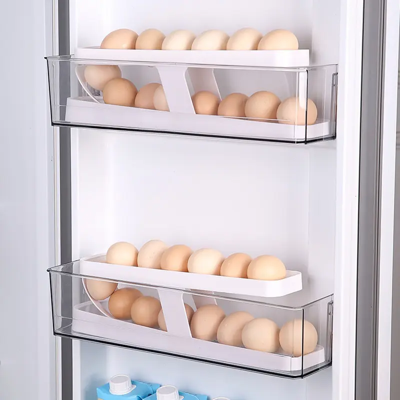 Khay đựng trứng 2 tầng rẻ đẹp, khay lấy trứng tự động thông minh 2 tầng giúp tiết kiệm không gian 0