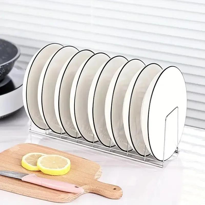 Product Introduction of 1PCS Stainless Steel Dish Rack Kitchen Dish Pan Plate Draining Rack Organiser 4