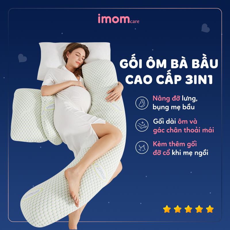Gối ôm bà bầu cao cấp 3 trong 1, thay thế dáng cánh tiên, chữ U, tháo rời dễ dàng, sử dụng cho mẹ và bé - GB3in1 Gối Ngủ