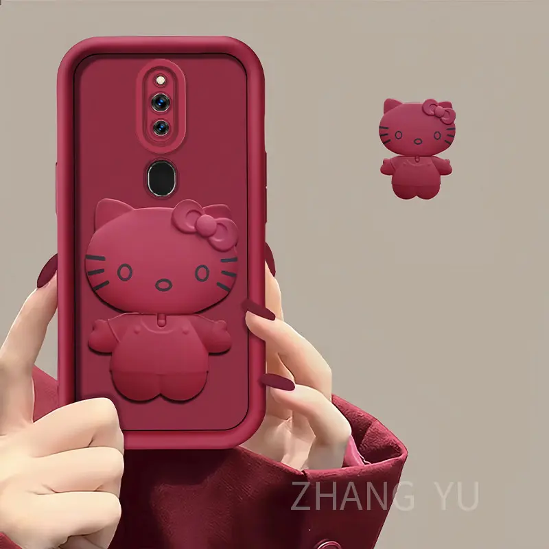 Ốp Điện Thoại Oppo F11 Pro Và F11, Ốp Điện Thoại TPU Mới, Thích Hợp Cho Giá Chân Đế Hình Mèo Dễ Thương, Có Nắp Ống Kính Toàn Bộ, Ốp Mềm 2