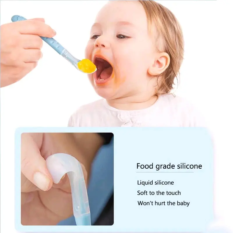 Sendok Kerok Buah Sendok Makan MPASI Bayi Stainless dan Silikon 2in1 8