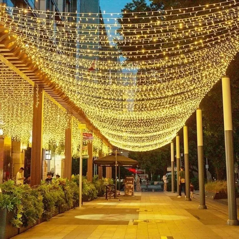 Dây Đèn LED 50m kim cương 300 Mắt Led trang trí noel, tết , trang trí cây đào cây quất 8