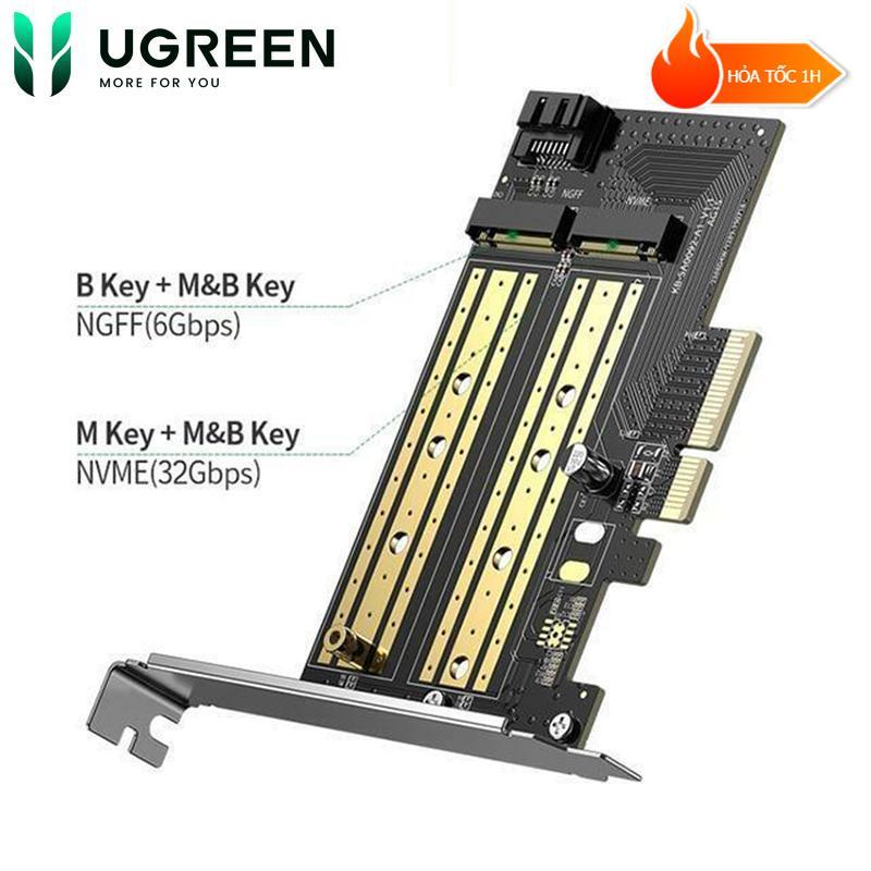  Card PCIe Ổ Cứng SSD M.2 Ugreen 70504 - Hỗ Trợ M&B-Key 32Gbps 2230 2242 2260 2280 