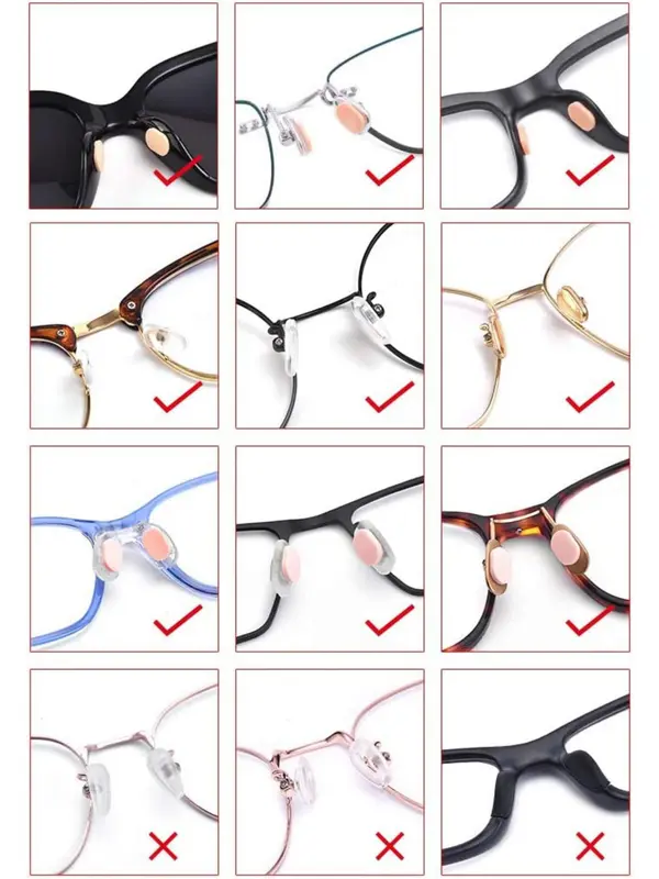 Self Adhesive Soft Foam Non-slip Oval Eyeglass Nose Pads, Glasses Nose Pads, Replacement Glasses Accessories for Women & Men 4