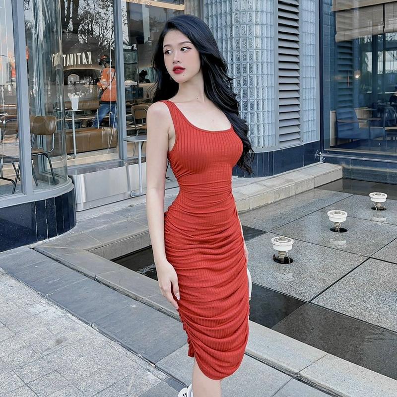 Đầm Body Ôm Nhún 3 Đường - 3003