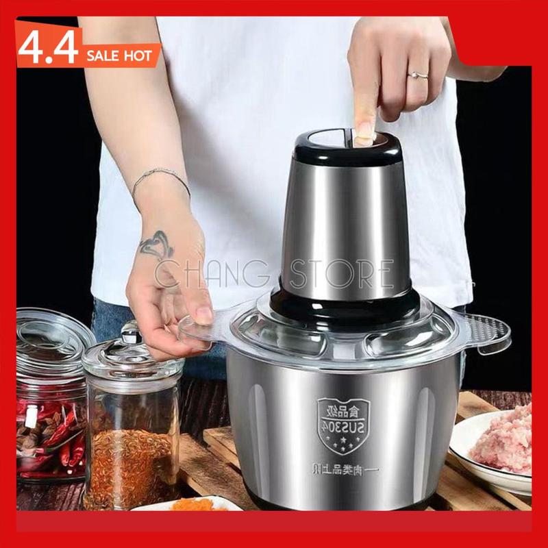 Máy xay thịt,cá, cua, rau củ đa năng cối inox 304 dung tích 2L