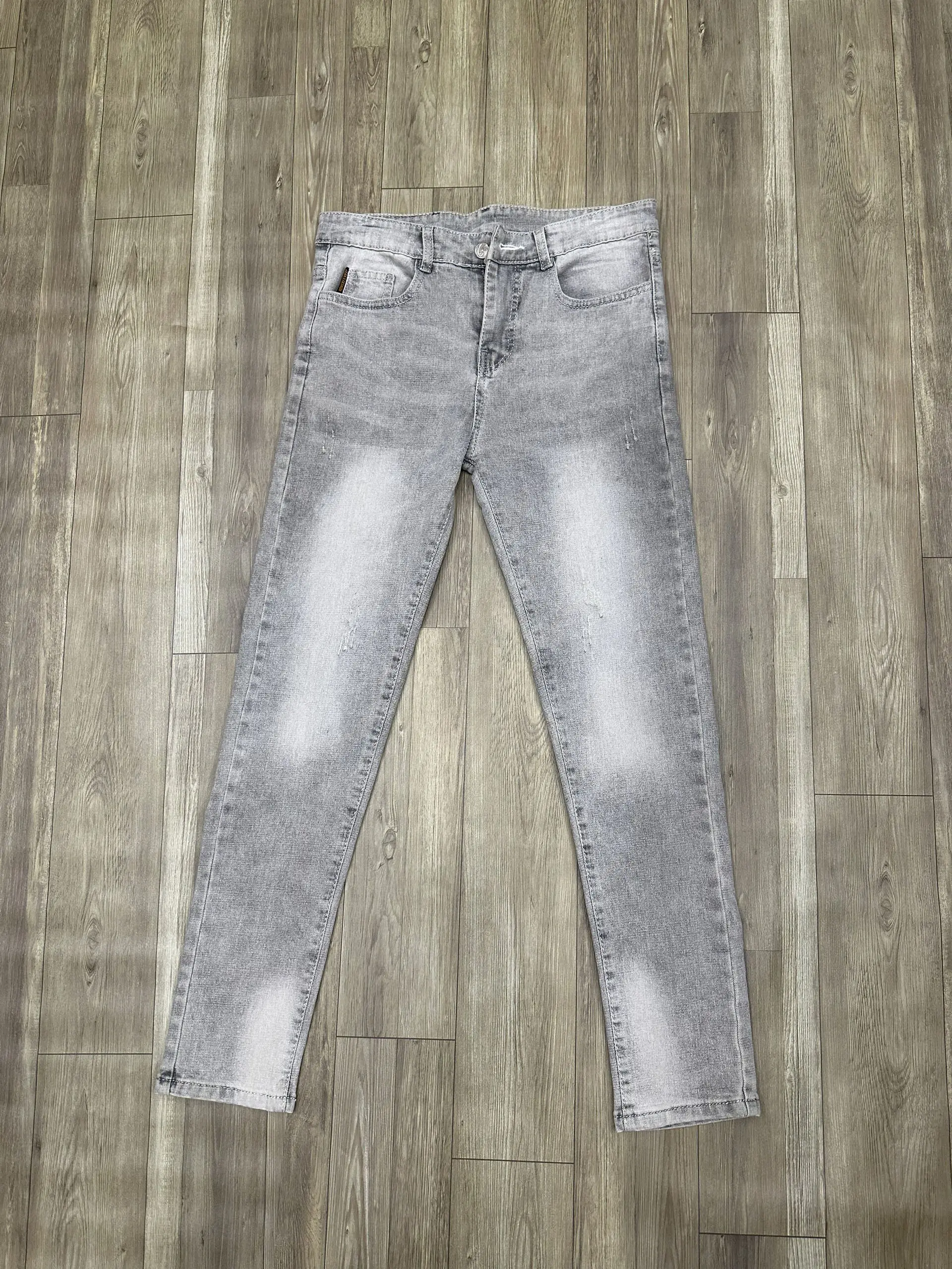 Quần Jean Nam Dài Chất Vải Mềm Co Dãn Màu Xám Khói Trơn Menswear Pants