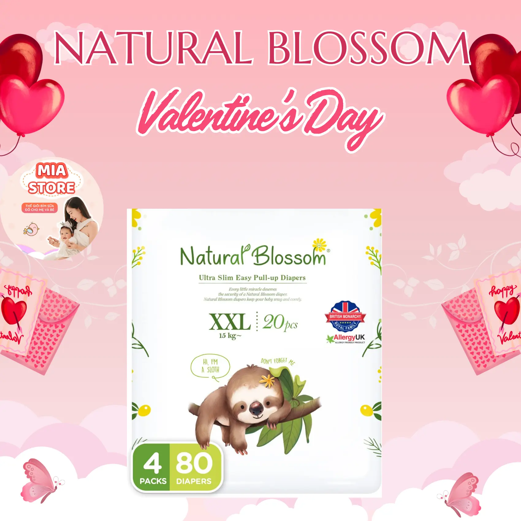 Tã/Bỉm Natural Blossom Thuần Chay, Nội Địa Hàn Quốc, Siêu An Toàn Cho Bé