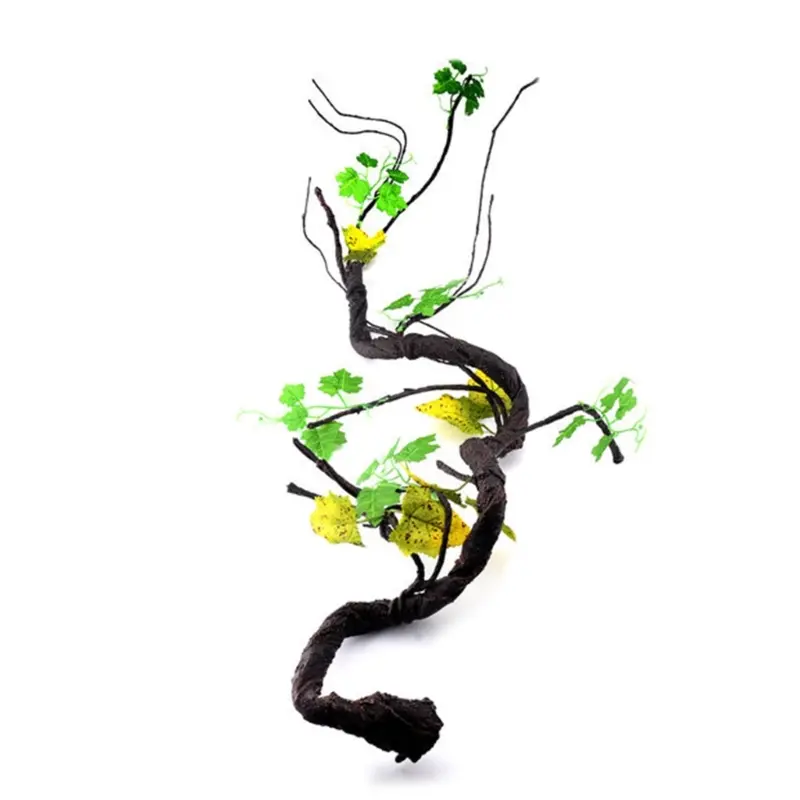 Reptile Plants Lifelike Plastic Branches Bendable Vines Terrarium Plant for Tank