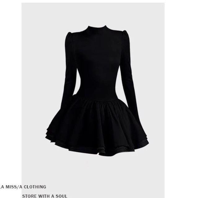 ĐẦM HELA, LEN BODY, XÒE 2 TẦNG Nữ Dress len xoè ngắn ôm tiệc váy Women Nhung đen hoa