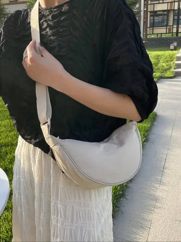 Women's Solid Color Hobo Bag, Fashionable Minimalist Shoulder Bag for Daily Used, Casual Trendy Versatile High-quality Daily Commuting Bag, Girl Shopping Bag 3