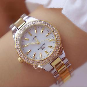 Watches Woman   Crystal Watch Women Dress Watch Gold Quartz Watches Female Stainless Steel Wristwatches Clock