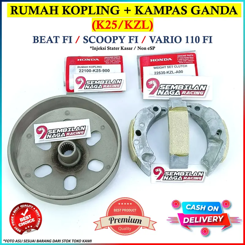 PAKET MANGKOK GANDA RUMAH KOPLING PLUS KAMPAS GANDA BEAT FI SCOOPY VARIO 110 FI STATER KASAR KZL 0