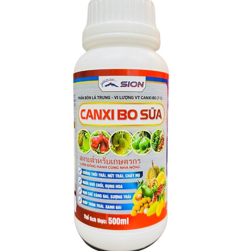 Phân Bón Lá Canxi Bo Sữa + TE + Ga3. 1 Chai Pha 400 Lít. Giúp Ngừa Thối Bông Thối Trái Dẻo Cuống Chống Rụng Xanh Gai Nặng Ký Vô Cơm.