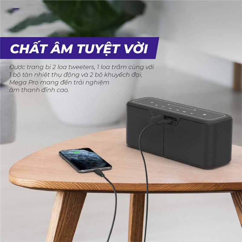 Loa Bluetooth Tronsmart Element Mega Pro Công suất 60W Với 2 Củ Loa Mid Bass Loa Nghe Nhạc Âm thanh nổi sống động kết hợp bass mạnh và sâu, Chuẩn Kết nối  Không Dây Wireless 5.0 thế hệ mới ổn Định - Bảo hành chính hãng 12 tháng 5