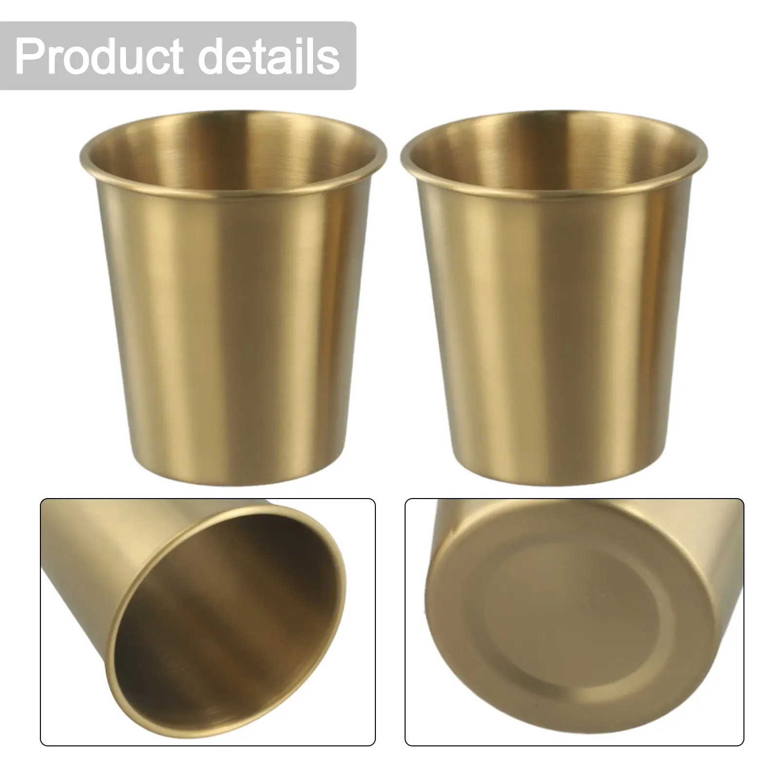 2PC 300 ml 100% Copper Drinking Water Glass Cup Tumbler Mug Ayurveda Health Yoga