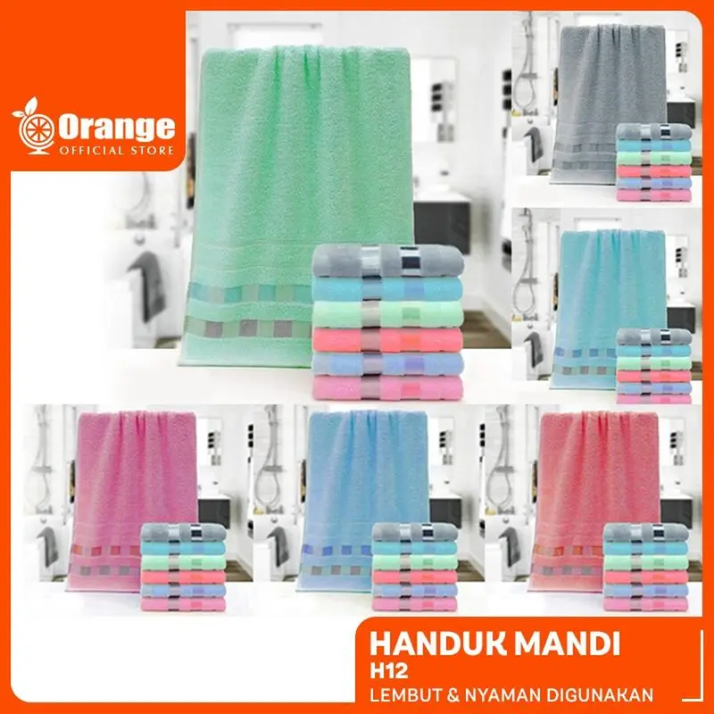 GHL 3PCS & SATUAN Handuk Premium 70x140cm Motif Tebal Daya Serap Kuat 1