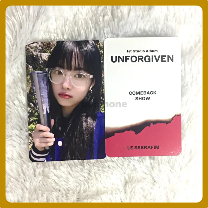 OFFICIAL POB PC PHOTOCARD BENEFIT M2 A VERS LESSERAFIM LE SSERAFIM UNFORGIVEN SAKURA CHAEWON YUNJIN KAZUHA EUNCHAE 1