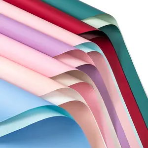 (20 LEMBAR) Kertas Buket Bunga Dua Warna PREMIUM Flower Wrapping Bi Color Cellophane Waterproof/Tahan Air Paper