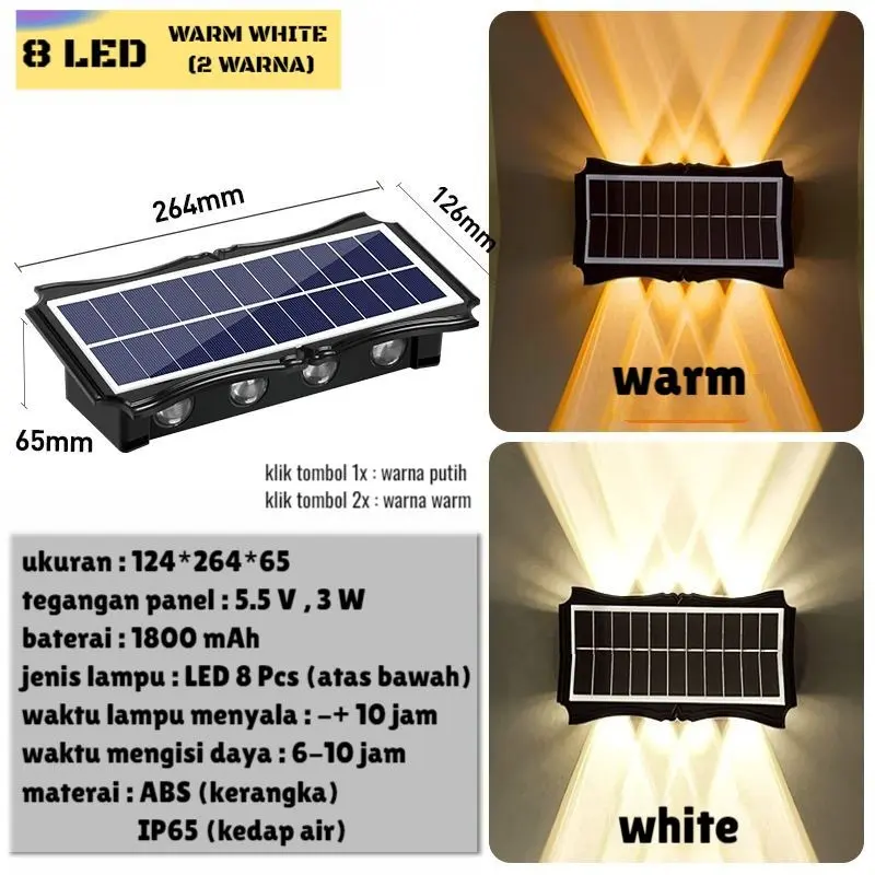 Lampu Tenaga Surya Lampu Hemat Energi Lampu Anti Air Solar Cell Panel 5 Watt 8 LED