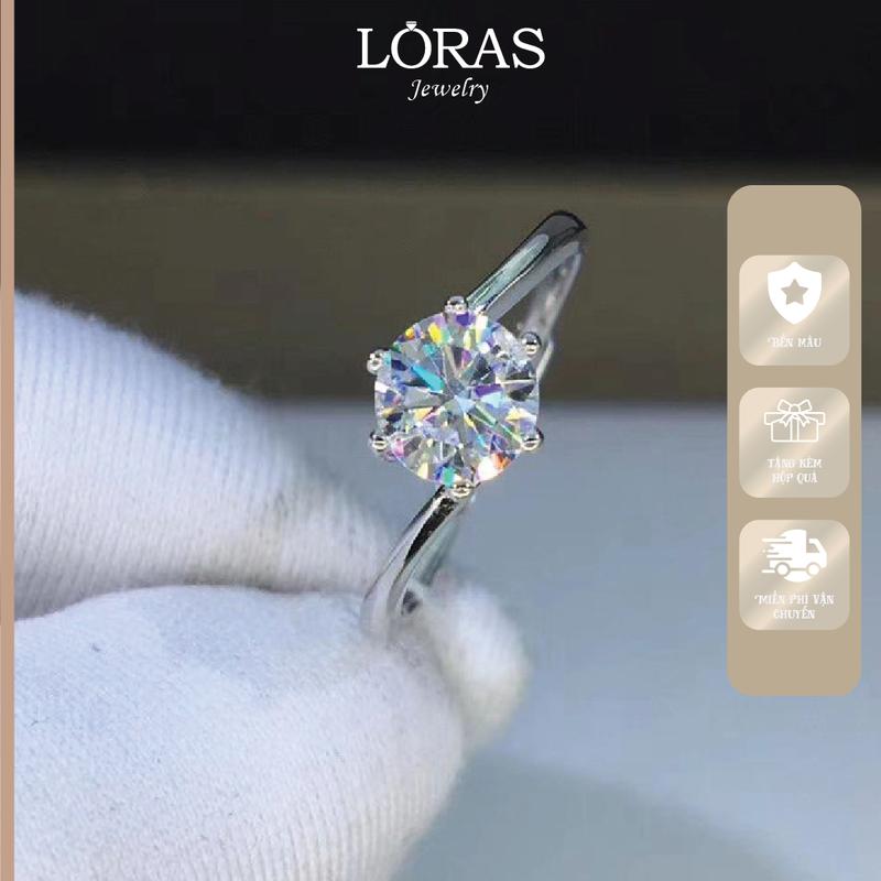 nhẫn nữ hở titan đính đá nhẫn không gỉ hợp kim thời trang kiểu Nhẫn nữ đính đá tròn 6 trấu thiết kế viền trơn cao cấp Phụ kiện nhẫn trang sức NHT_03