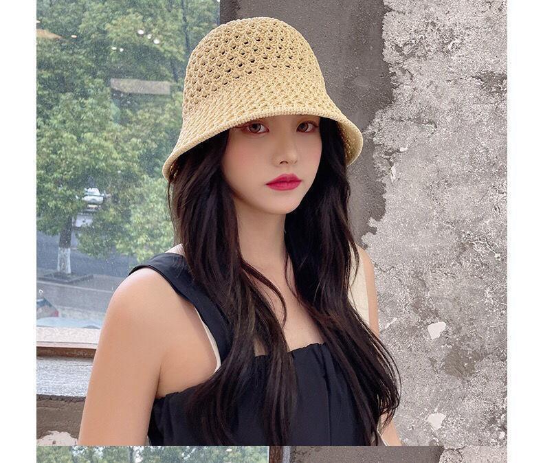 Product Introduction of 1157Fashion Luxury Women's Summer Straw Bucket Hat - Wide Brim, Foldable, Hollow, Sun Visor#FashionHat #SummerStyle #WomenFashion bucket hat 26
