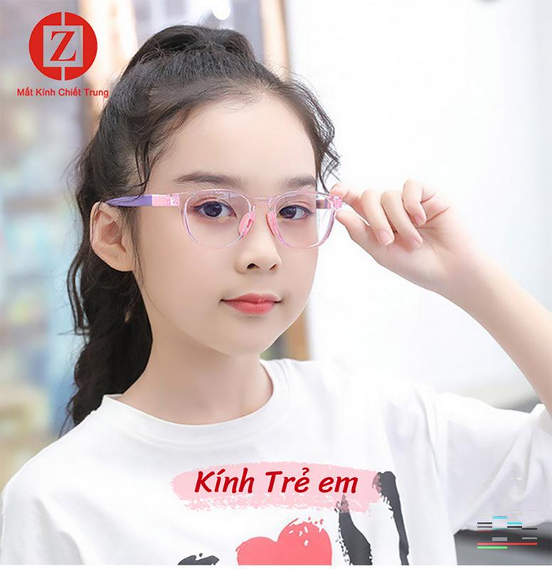 Mã H8812 Kính Thời Trang chống ánh sáng xanh bảo vệ đôi mắt bé yêu có thể thay tròng cận gọng Silicone cao cấp