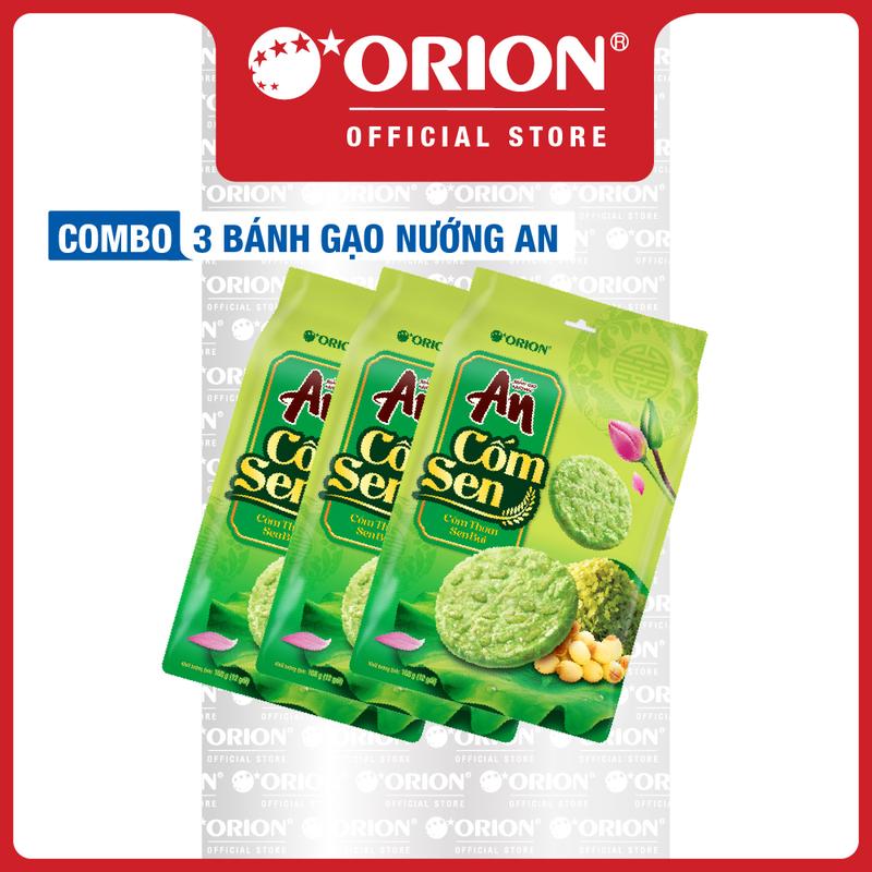 Combo 3 túi bánh gạo nướng An vị Cốm Sen 168G