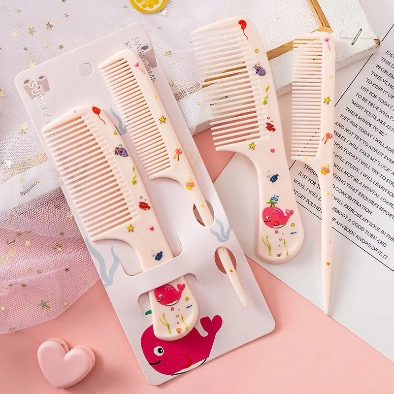Sét 2 lược chải tóc cho bé với hoạ tiết hoạt hình dễ thương - Hoa Nữ Voi 2