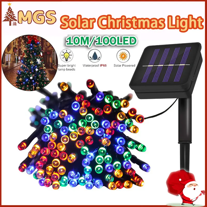 Solar Lights Outdoor Waterproof 10M 100Led Led Light Fairy Lights Party Decoration Christmas Light