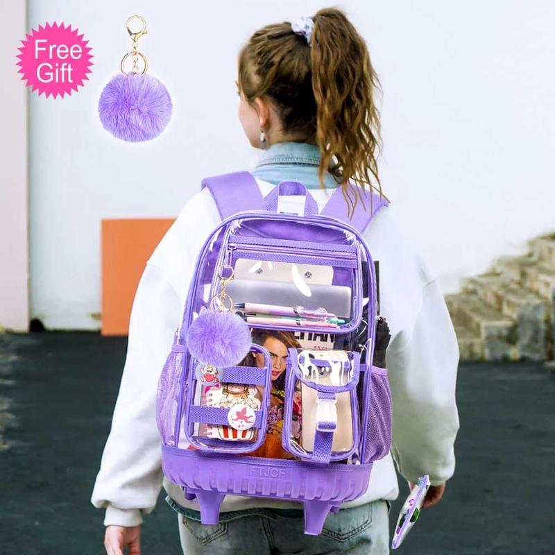 Purple clear backpack best sale