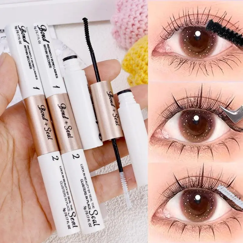 2 in 1 Quick Drying Eyelash Bond and Seal Fast Drying Lash Glue and Sealer Waterproof Strong Hold Cluster Lash Glue Pretty view