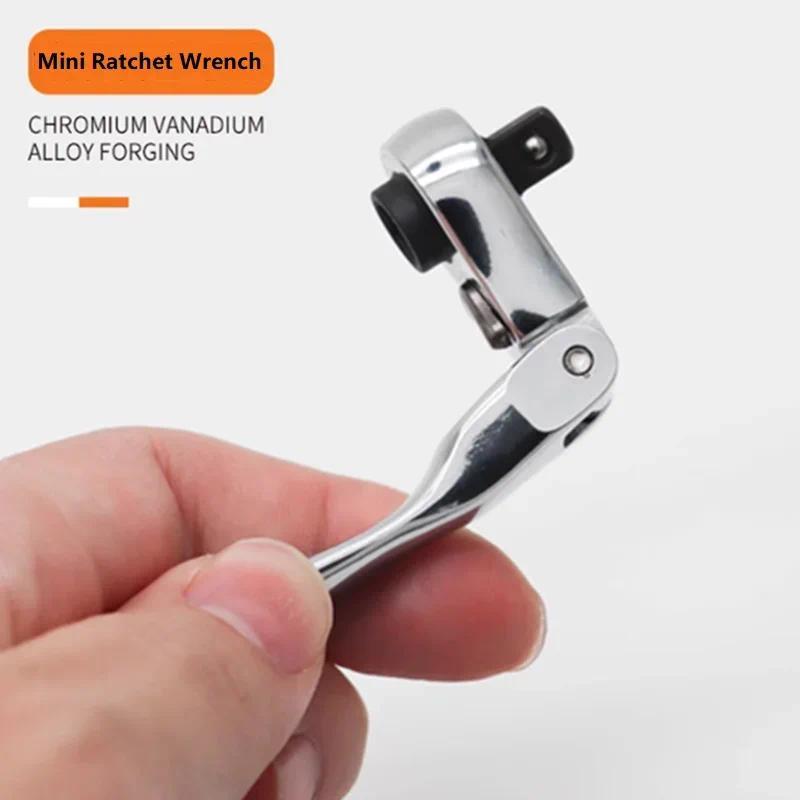 2 In 1 Dual Head Quick Spanner 1/4 Fast Rotatable Mini Ratchet Wrench ...