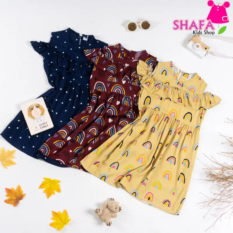 SHAFA KIDS / BAJU ANAK PEREMPUAN / DRESS ANAK PEREMPUAN USIA 1 5 TAHUN BAHAN RAYON VISCOSE / DASTER ANAK PEREMPUAN / GLASY DRESS Bunda Bayi 0