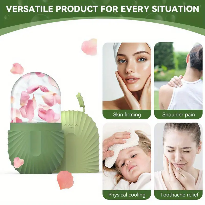 Facial Massage Ice Roller & Reusable Stainless Steel Scraping Board & Dustproof Storage Bag, 3 Counts/set Manual Skin Care Tool for Women, Body Care 3