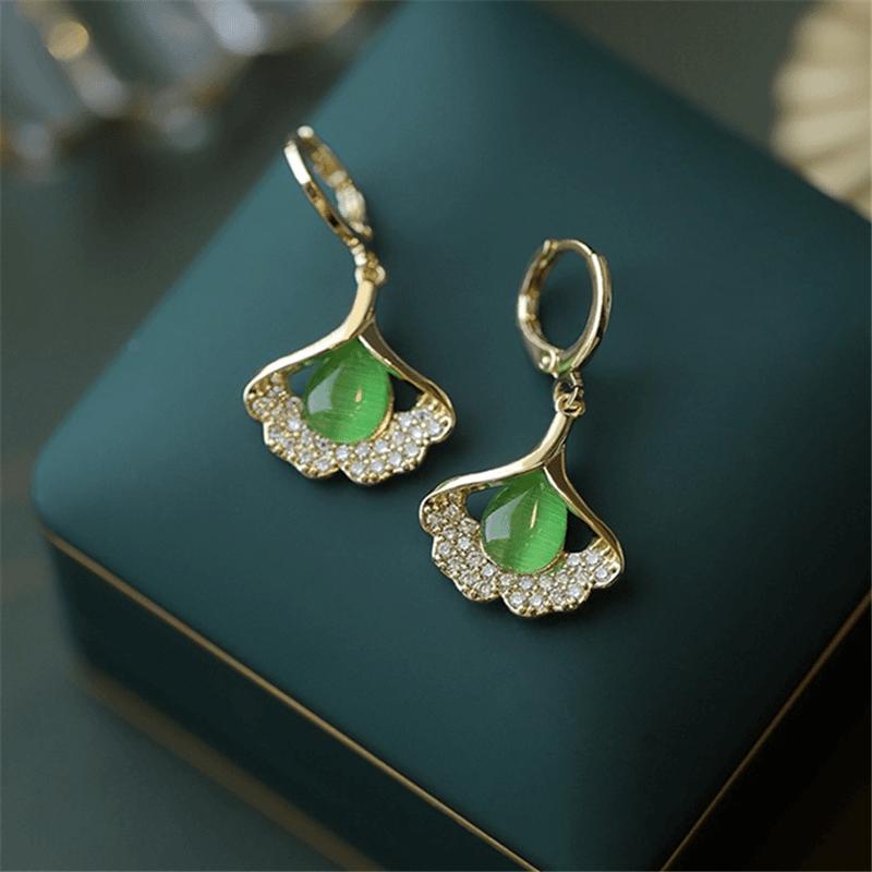 Product Introduction of Bông tai lá zircon sáng bóng dành cho phụ nữ, mới, hợp thời trang, thanh lịch, đa năng, Kẹp tai, giá cả phải chăng, sang trọng, thời trang cao cấp 11