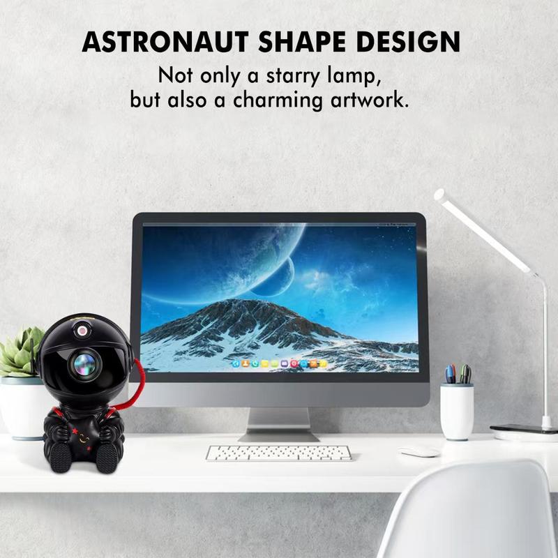 Astronaut Design LED Starry Sky Projector Night Light, USB Powered Starry Sky Nebula Atmosphere Projector Lamp, Novelty Lighting for Home Bedroom, Flashlight Projector, Black Laser Projector 2