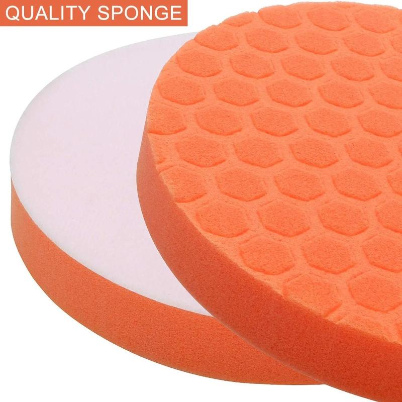 5pcs/Set Easy to Use 3/4/5/6/7 Inch Car Polishing Pad Kit Circular Self-Adhesive Auto Car Buffing Pad Set Reusable Polisher Waxing Pads for Car Polisher Dril 7