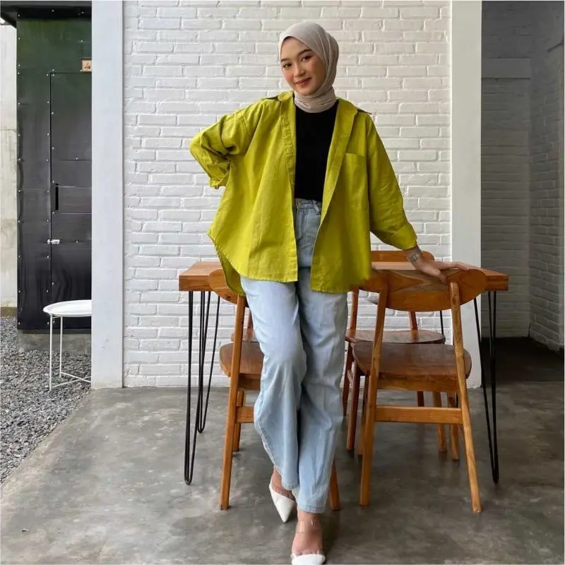 Alea Shirt // Kemeja Wanita Oversize Polos 1