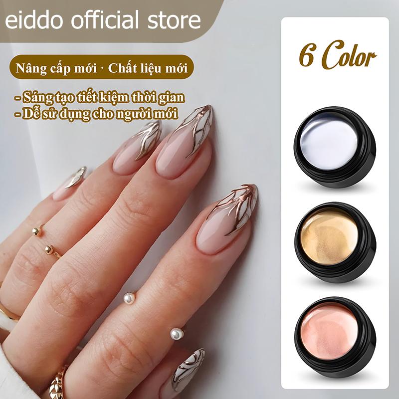 Gel metan inox sáng vàng, bạc, hồng - Gel vẽ metan thiết kế móng - Gel kim loại vẽ nổi hoạ tiết trang trí móng phụ kiện nail