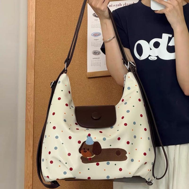 UTUS Túi Xách Ba Lô Nữ Thêu Chú Chó Dễ Thương Phong Cách Niche Cute T07 Tote Đeo Vai Mini In Hình Cún Xinh Xắn Đa Năng Cho Đi Làm Và Đi Chơi - Bag