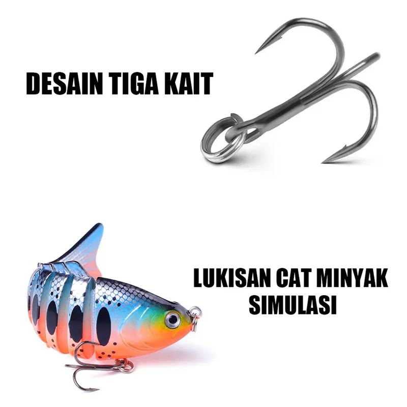 Mata Kail Bentuk Ikan Hidup Plastic / Premium Lure Pancing Lure Dengan 2 Kail / Umpan Pancing Mancing / Kail Pancing / Umpan Kail 8
