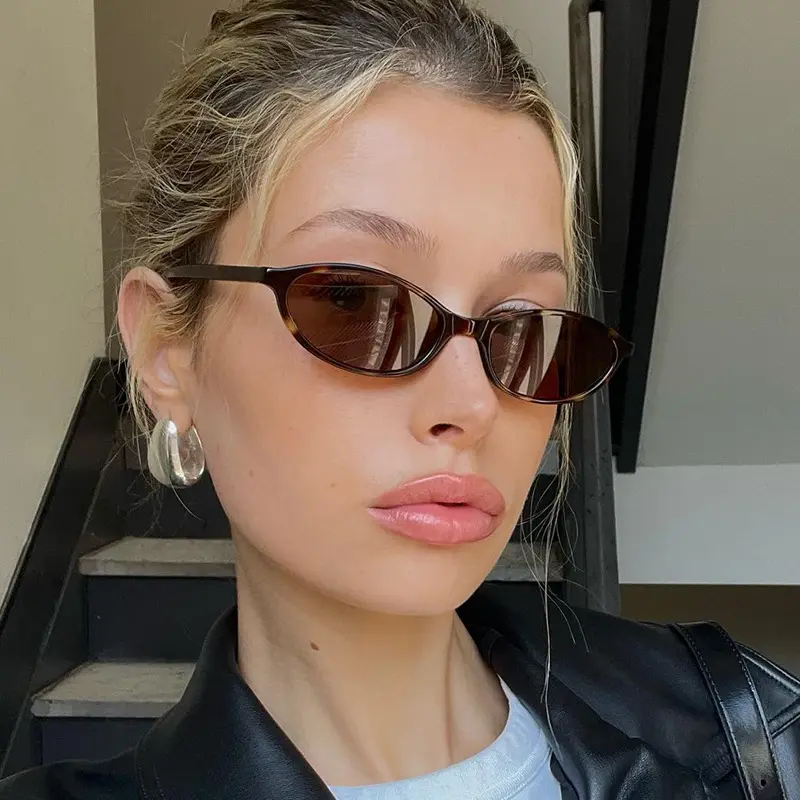 Fashion Oval Small Frame Sunglasses Female Cat Eye Street Shot Sunglasses Personality Trend Wear Sun Glasses