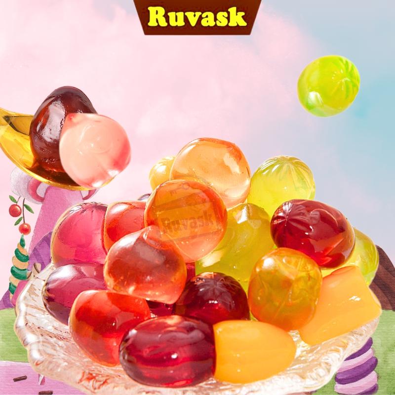 Kẹo Dẻo Bóc Vỏ MIX Vị 500G - Kẹo Lột Vỏ Vị Xoài, Vải, Táo, Nho THƠM NGON - Kẹo Trái Cây Ruvask