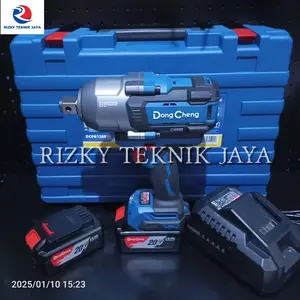 Mesin Bor Buka Baut Truk Tronton DongCheng DCPB1288 FK 3000 NM Cordless Brushless Impact Wrench 1288Nm 3/4 Inch - 2 X Set 5.0 Ah