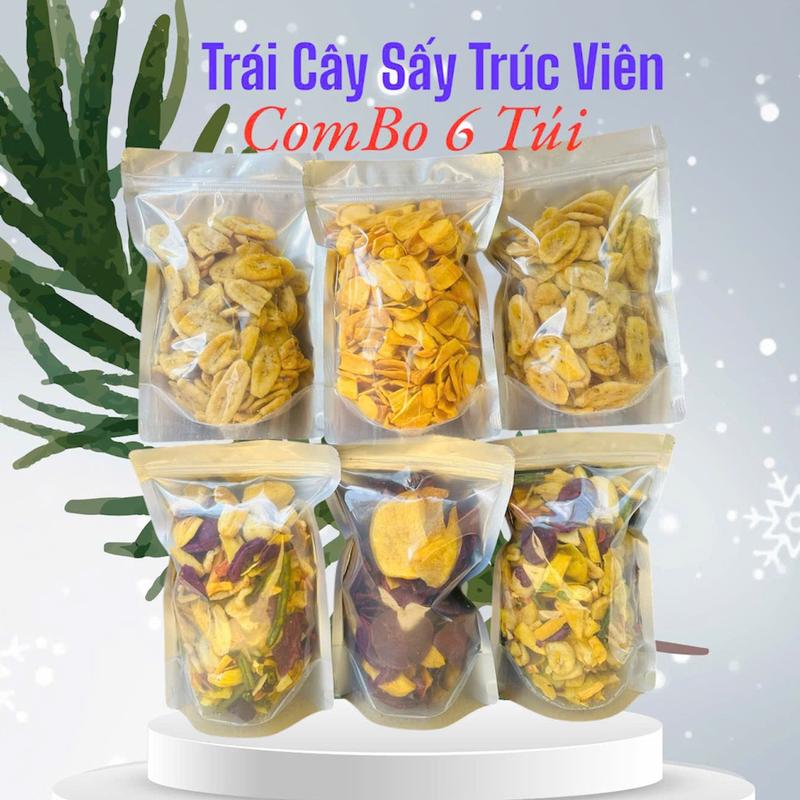 ComBo Tiết Kiệm: 1,65kg 1 Mít Sấy Vỡ Cánh + 2 Thập Cẩm Sấy Vụn + 2 Chuối Sấy + 1 Khoai Lang Sấy Mật Ong